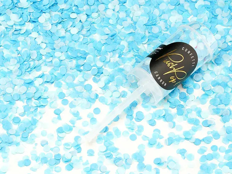 Confetti push pop, mix blue Partydeco
