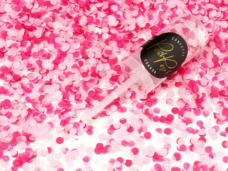 Confetti push pop, mix pink Partydeco