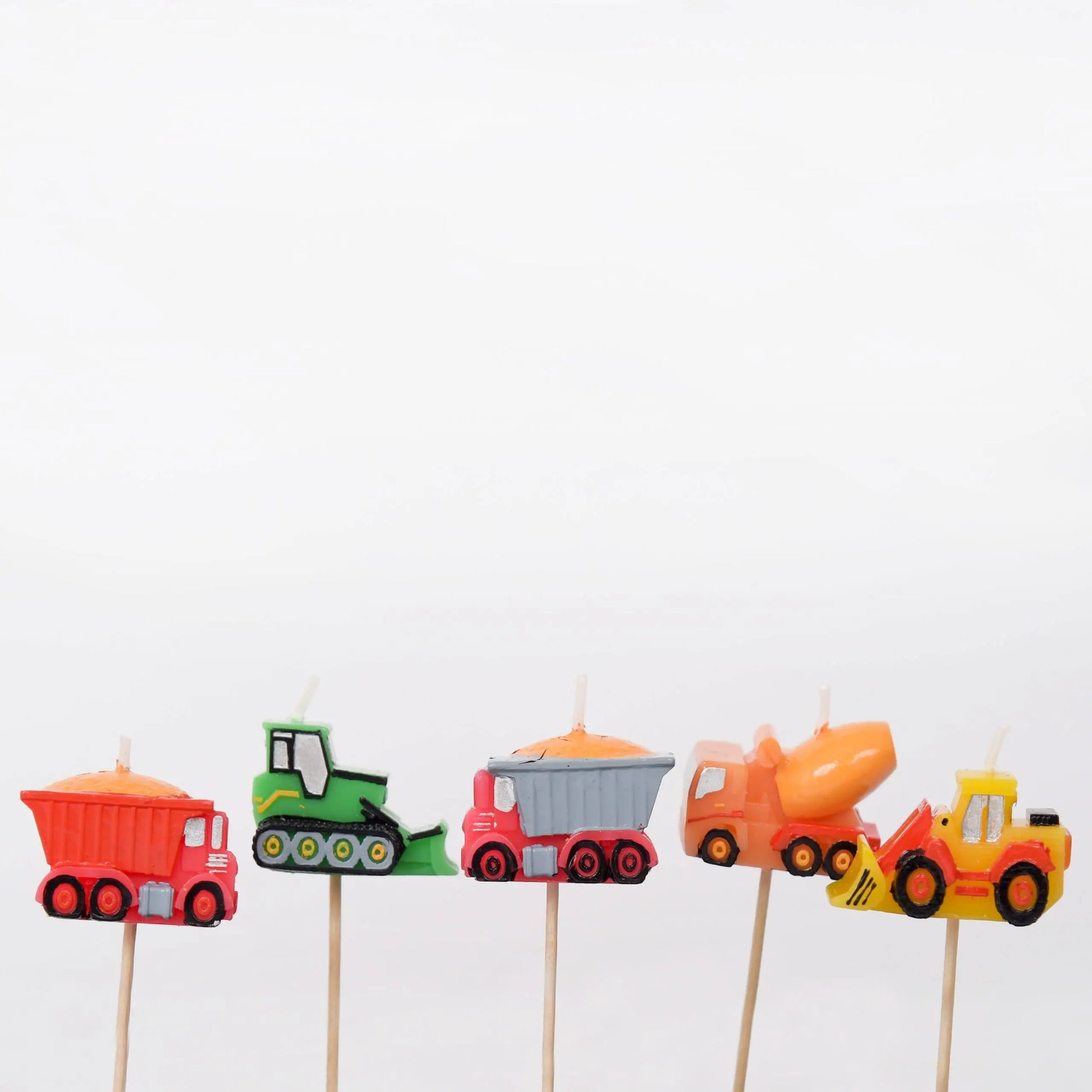 Construction Cake Candles Smiling Faces