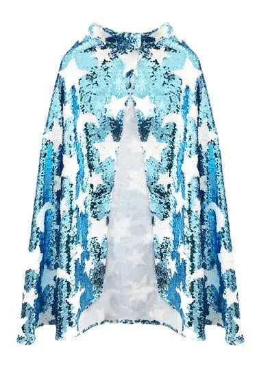 Cosmic Costume Cape with Blue and White Sequins Ratatam