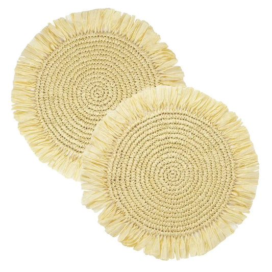 Cream Raffia Placemats | 2 Pack | Table Décor | Talking Tables EU