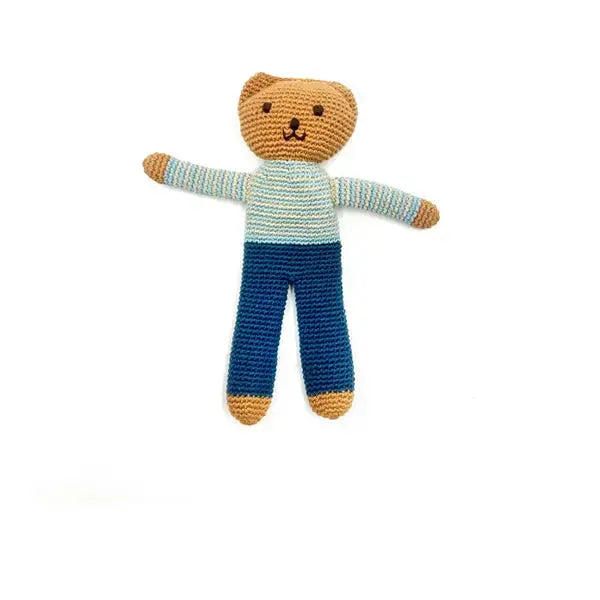 Crochet Toy Handmade Fairtrade Flipps Petrol Blue Trousers Pebblechild