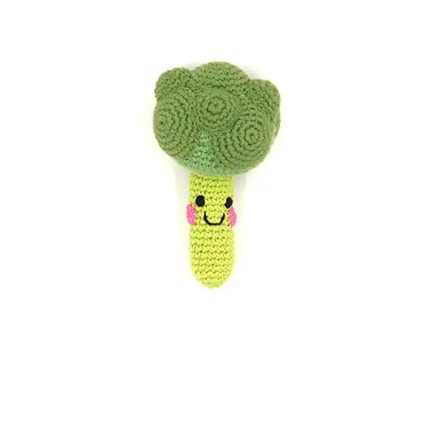 Crochet Toy Handmade Fairtrade Friendly Broccoli Rattle Pebblechild