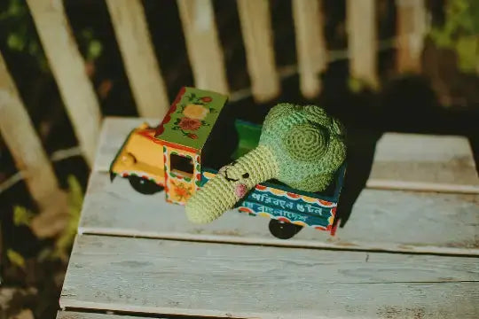 Crochet Toy Handmade Fairtrade Friendly Broccoli Rattle Pebblechild