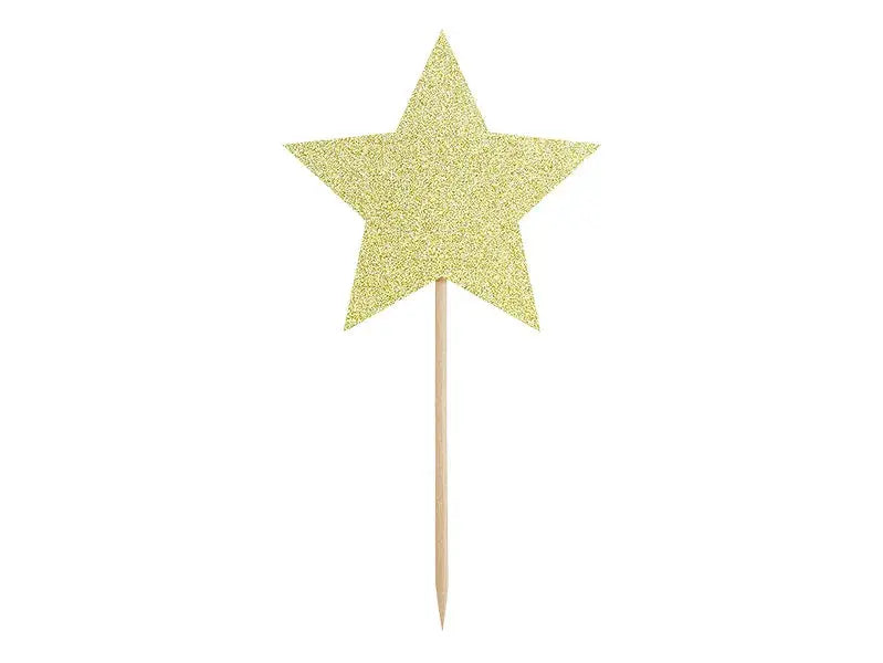 Cupcake toppers - Stars, gold, 11.5cm Partydeco