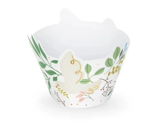 Cupcake wrappers Flowers, 5x7.5x6.5cm, mix Partydeco