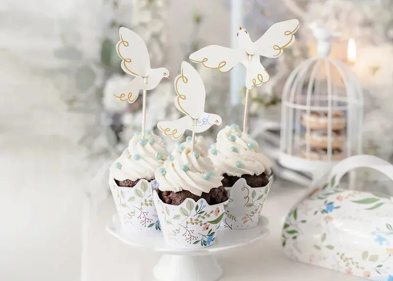 Cupcake wrappers Flowers, 5x7.5x6.5cm, mix Partydeco