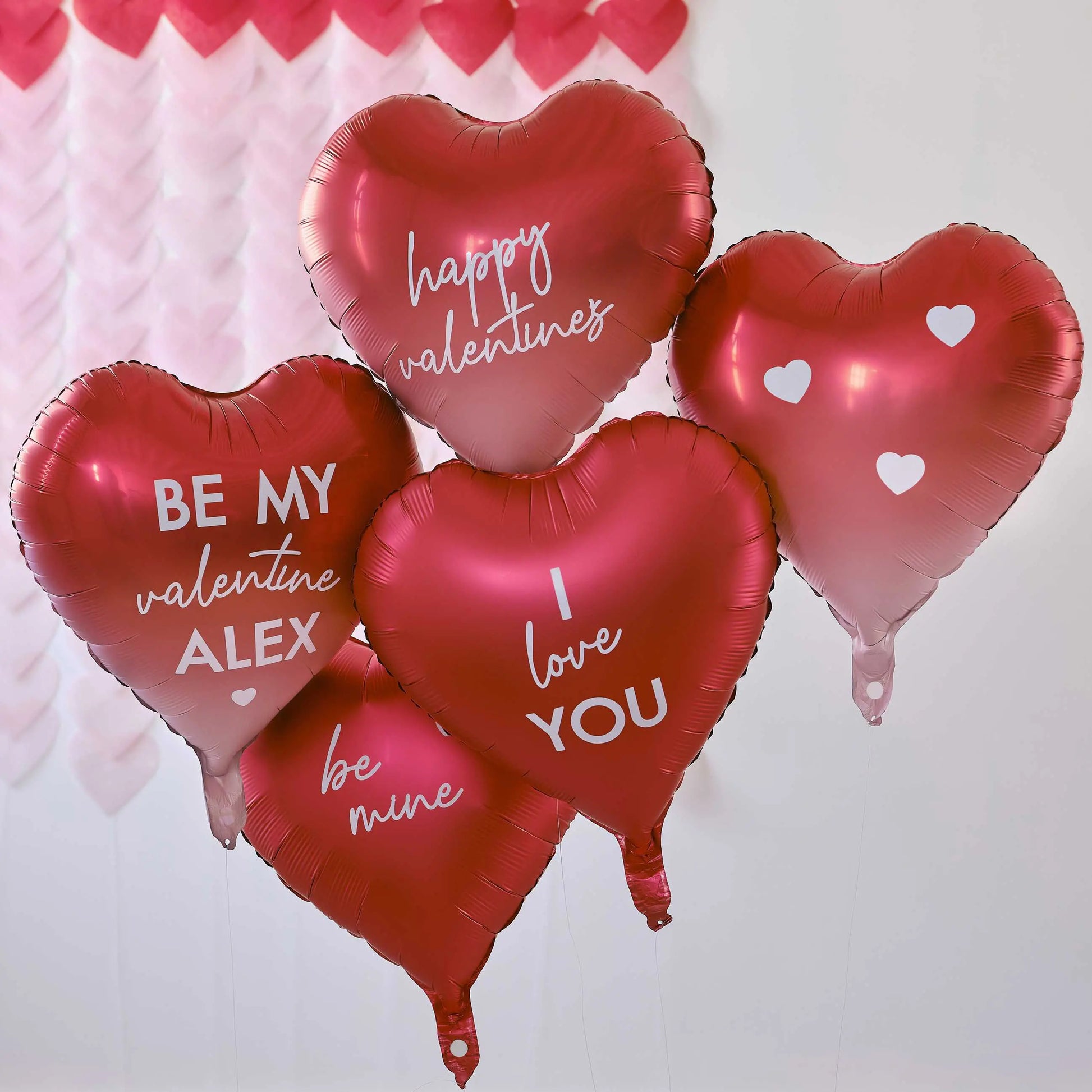 Customisable Heart Valentines Balloons with Stickers GingerRay