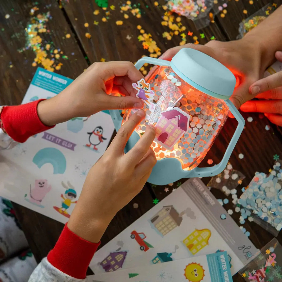 DIY Sensory Jar Gift Set - Snowglobe Glo Pals