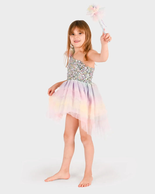 DRESS RAINBOW FAIRY w WAND 2-4 years Den Goda Fen
