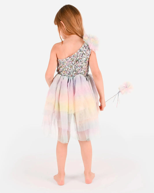DRESS RAINBOW FAIRY w WAND 2-4 years Den Goda Fen