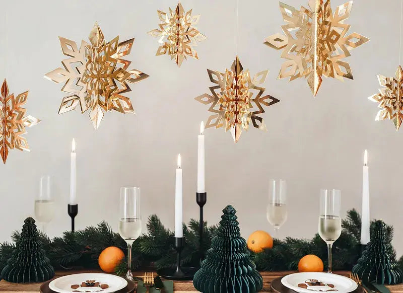 Decorative pendants Snowflakes, gold, 15-25cm Twiddlers