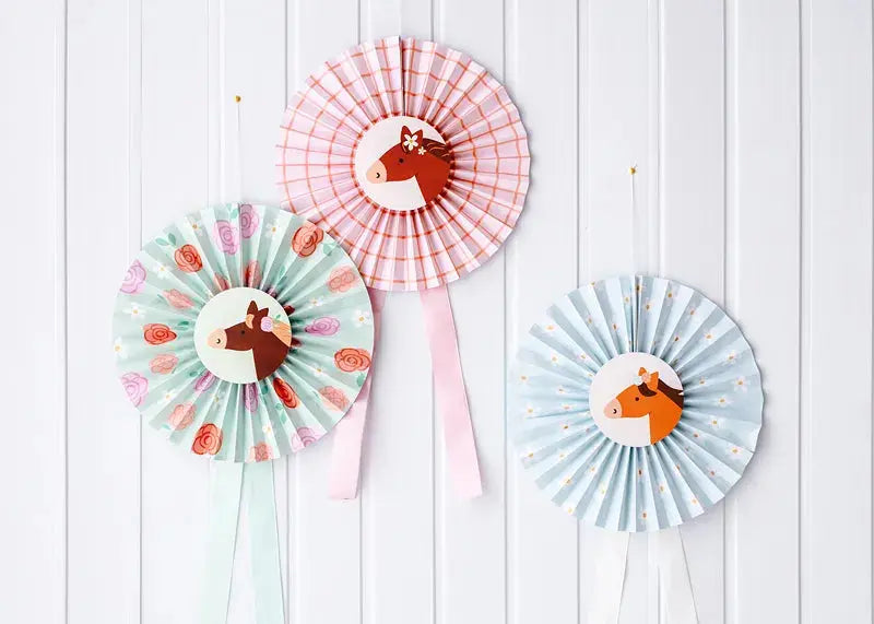 Decorative rosettes Horses, mix, 35 cm Partydeco