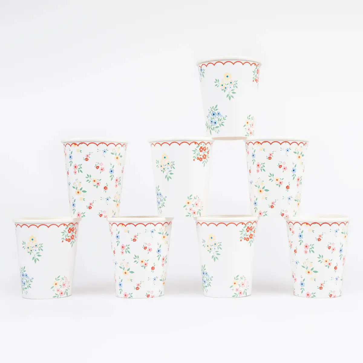 Ditsy Posy Scalloped Cups (x 8) Meri Meri