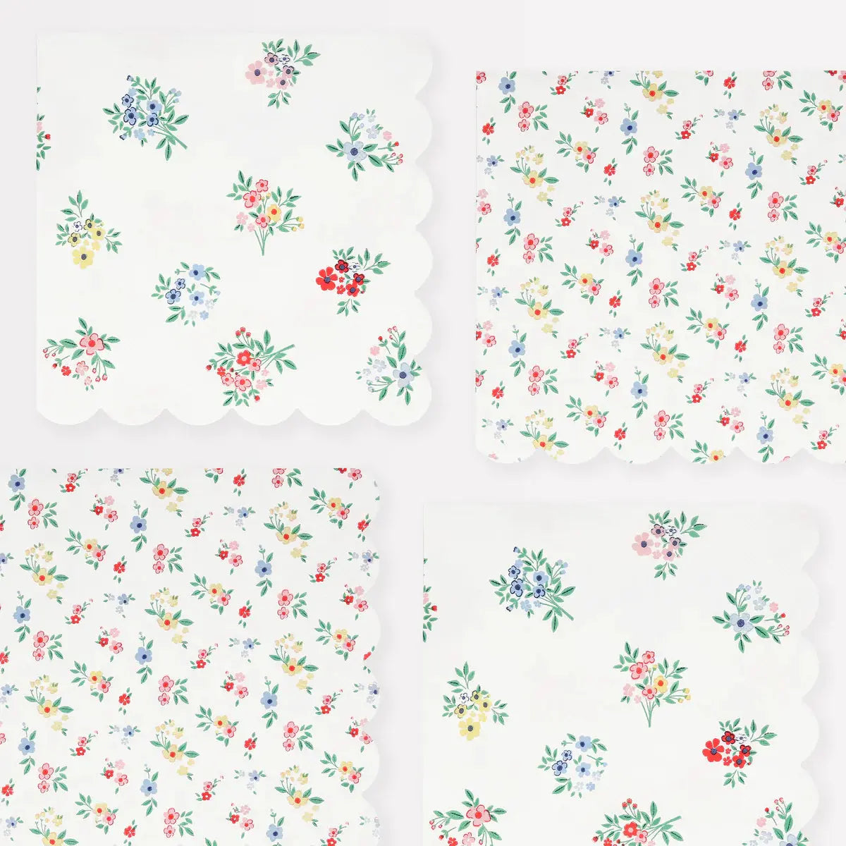 Ditsy Posy Scalloped Large Napkins (x16) Meri Meri