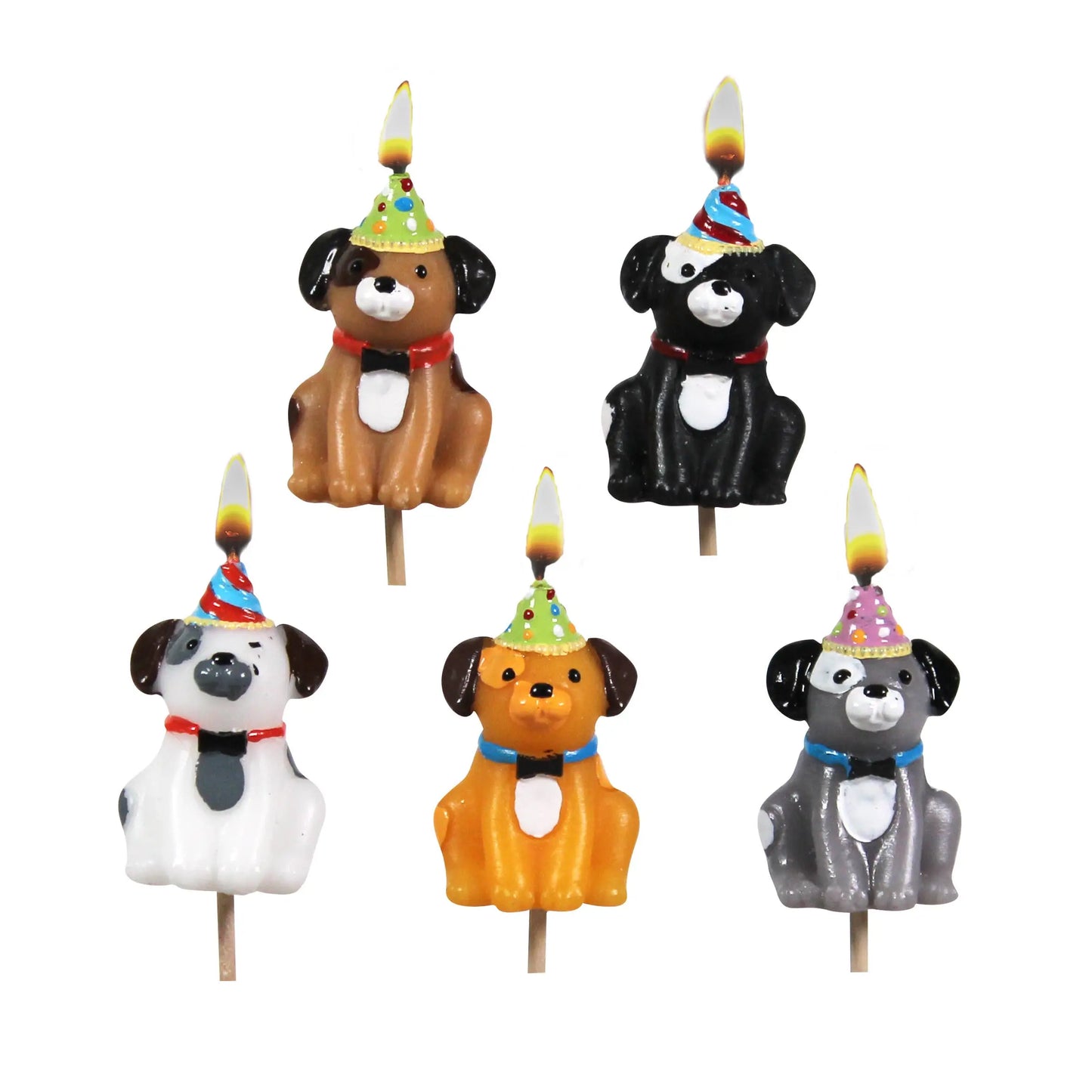 Dogs in Party Hats Smiling Faces