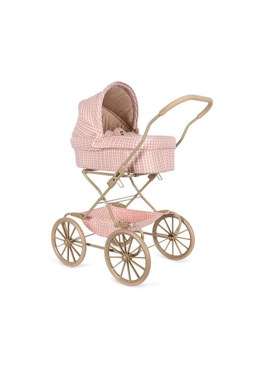 Doll pram - Powder Pink Check Konges Slojd