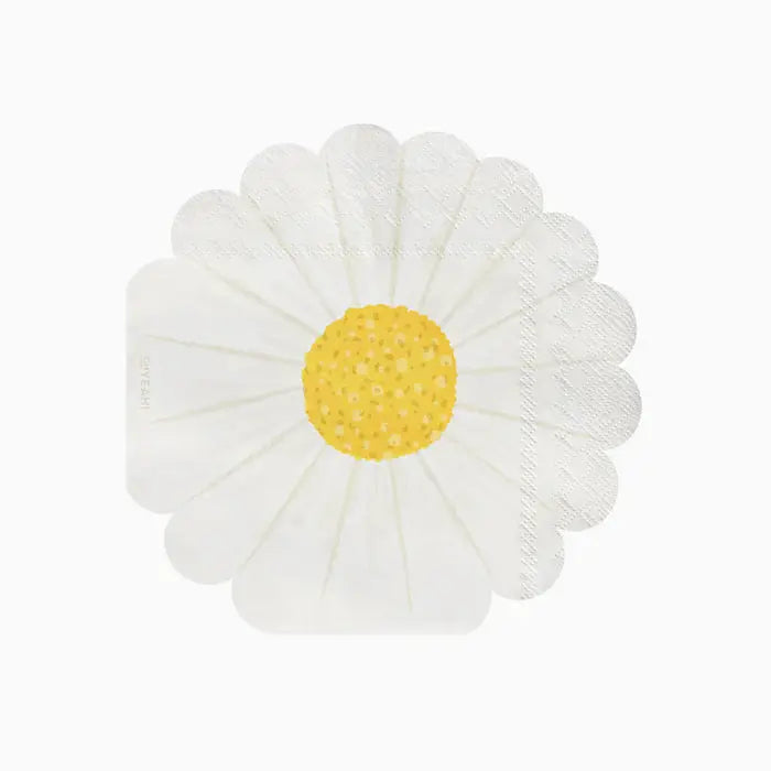 Double paper margarite paper napkins 33 x 33 cm white and yellow Oh yeah!