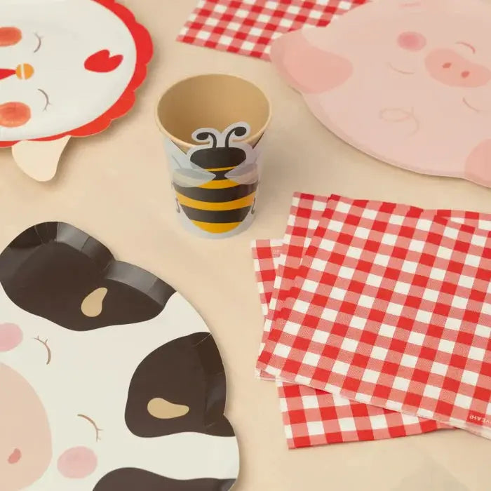 Double paper napkins Vichy layer 33 x 33 cm farm Oh yeah!