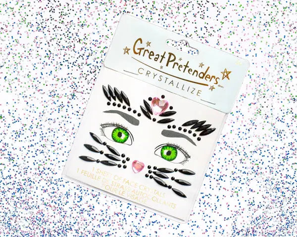 Dress Up Face Crystals Black Cat Great Pretenders