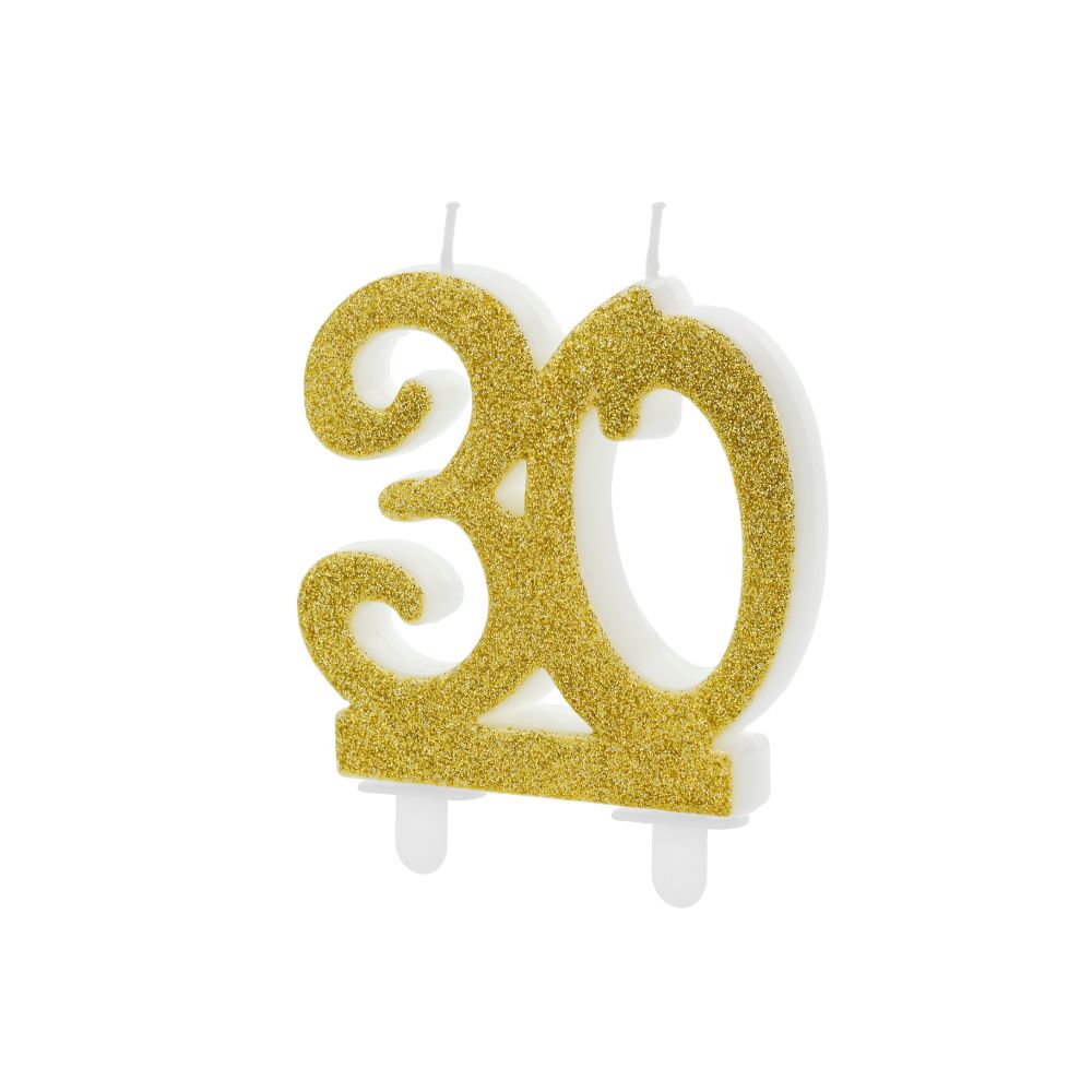 Birthday candle number 30 gold 7.5cm