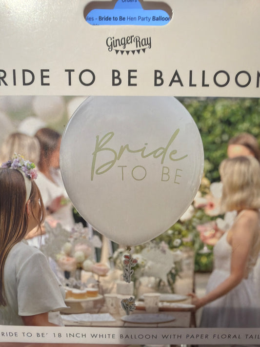 Bride To Be Hen Party Balloon with Floral Tail