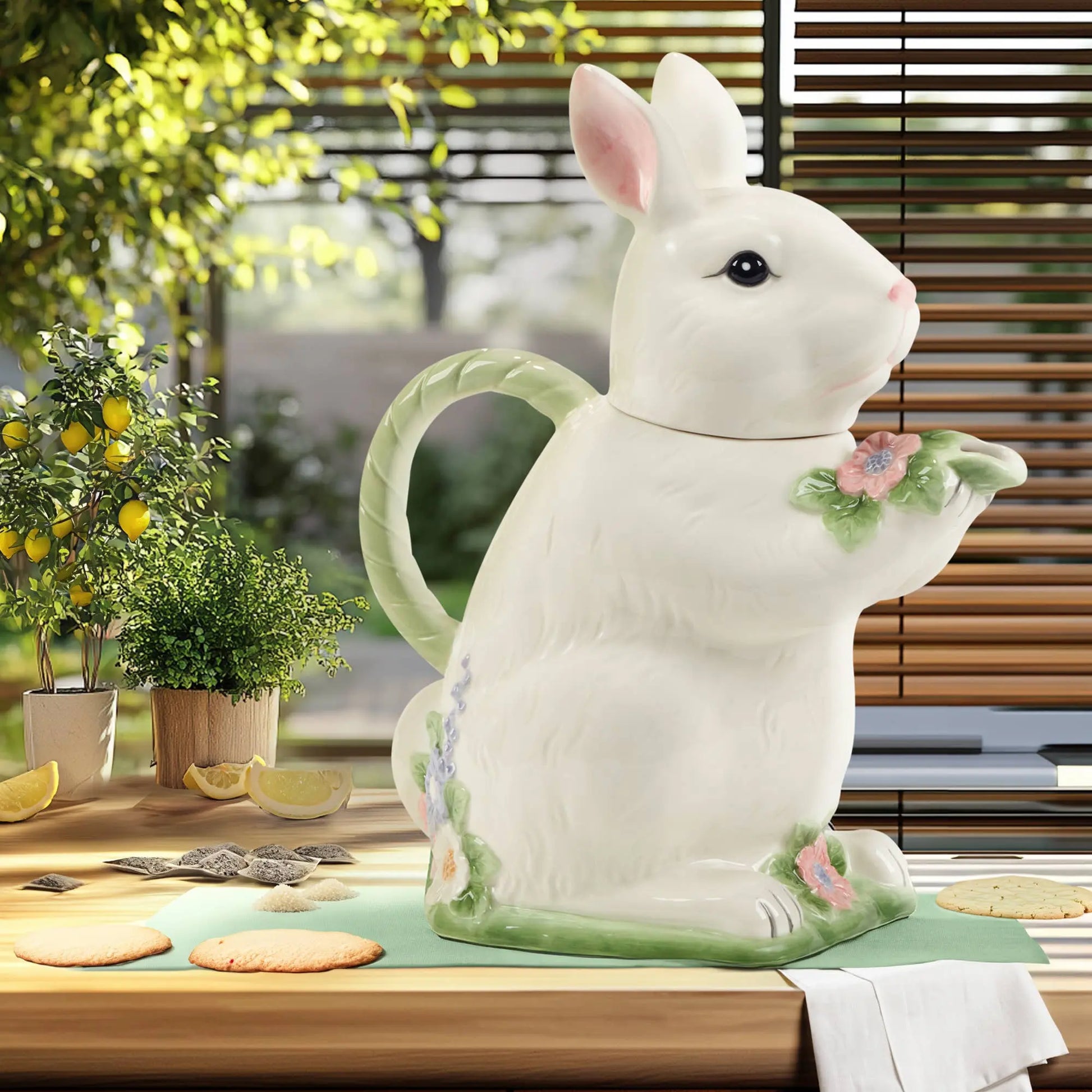 Easter Morning 3-D Bunny Teapot Certified International