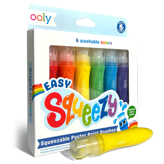 Easy Squeezy Squeezable Poster Paint Brushes – Set of 6 Colors OOLY