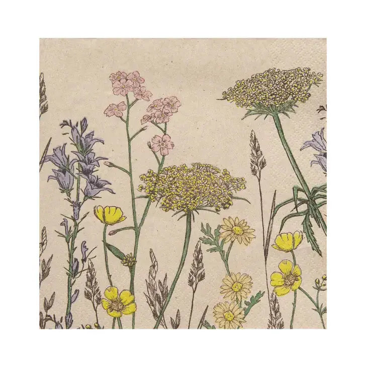Eco-Friendly Recycled Paper Spring Floral Napkins - 20 Pack - The