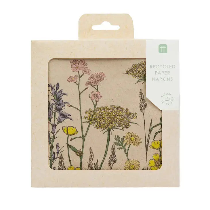 Eco-Friendly Recycled Paper Spring Floral Napkins - 20 Pack Talking Tables
