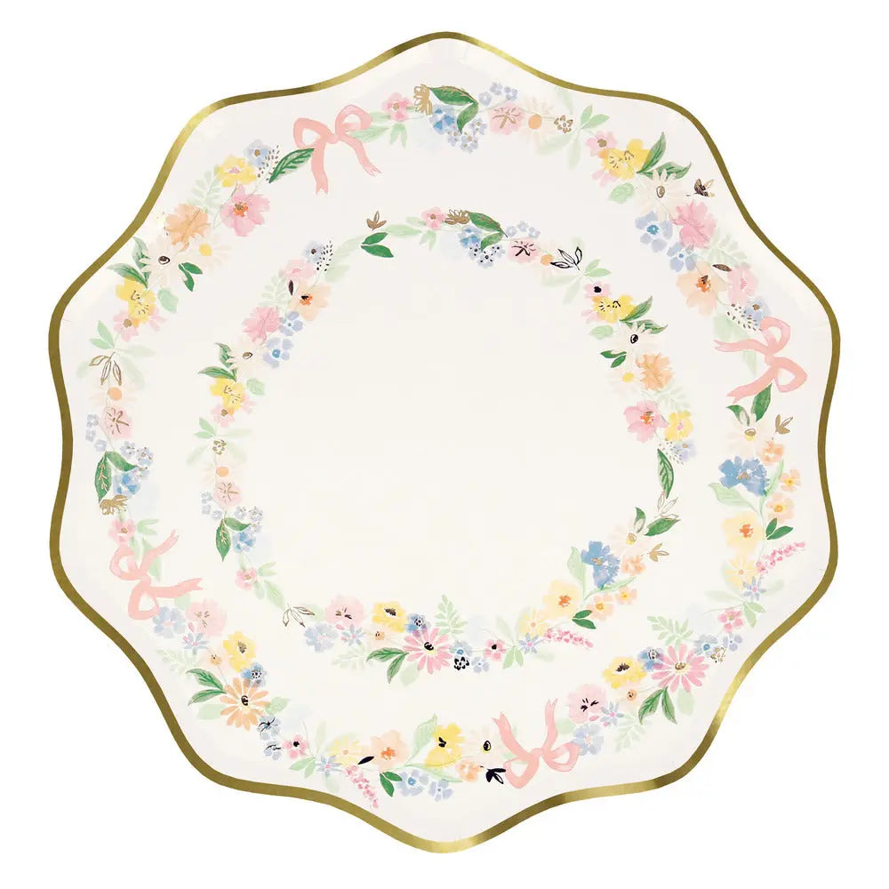 Elegant floral dinner plates Meri Meri