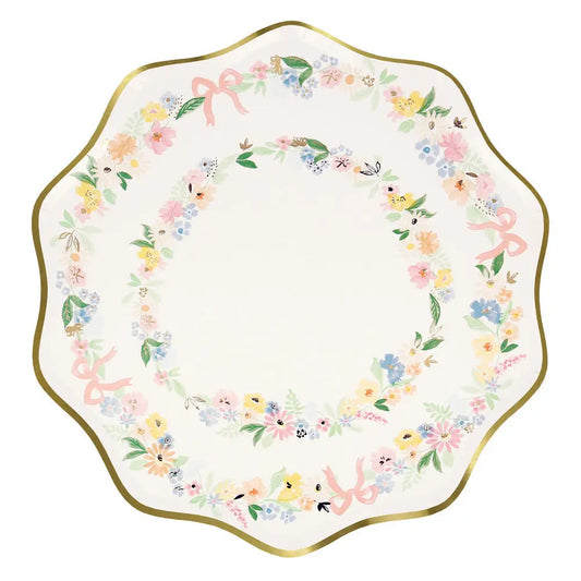 Elegant floral dinner plates Meri Meri