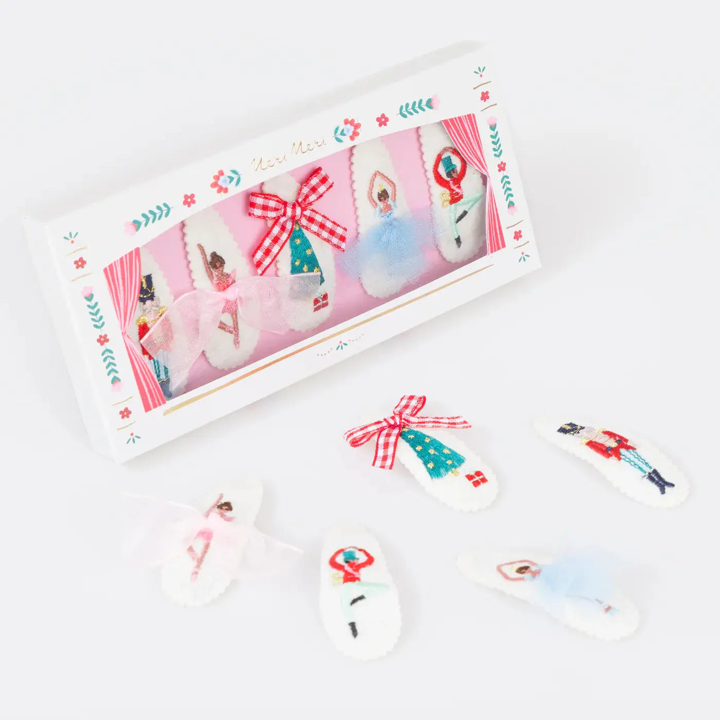 Embroidered Nutcracker Hair Clips (x 5) Meri Meri