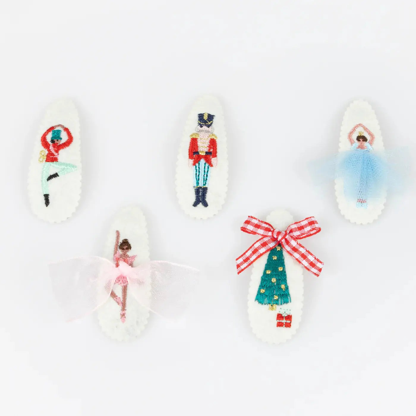 Embroidered Nutcracker Hair Clips (x 5) Meri Meri