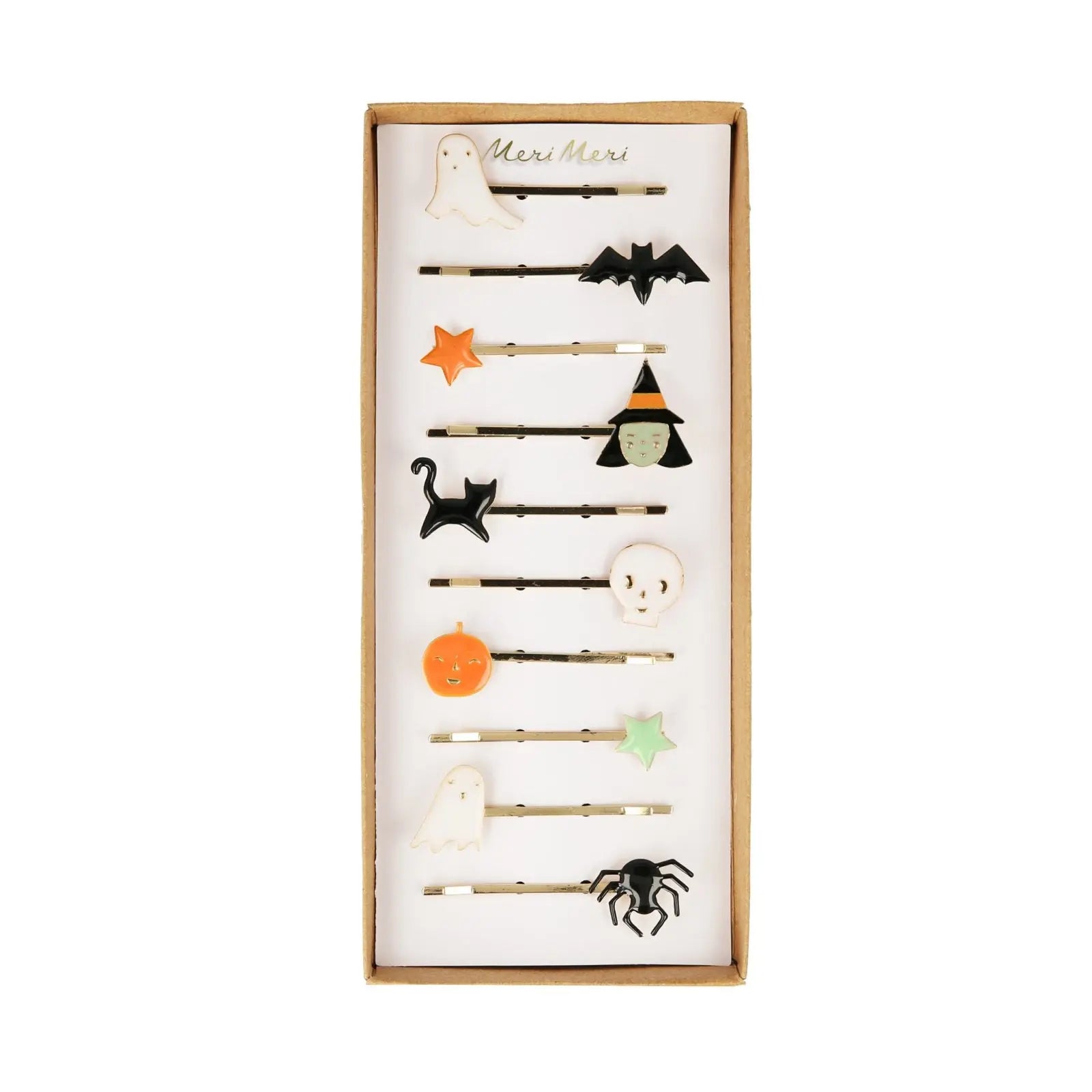 Enamel Halloween hair slides Meri Meri