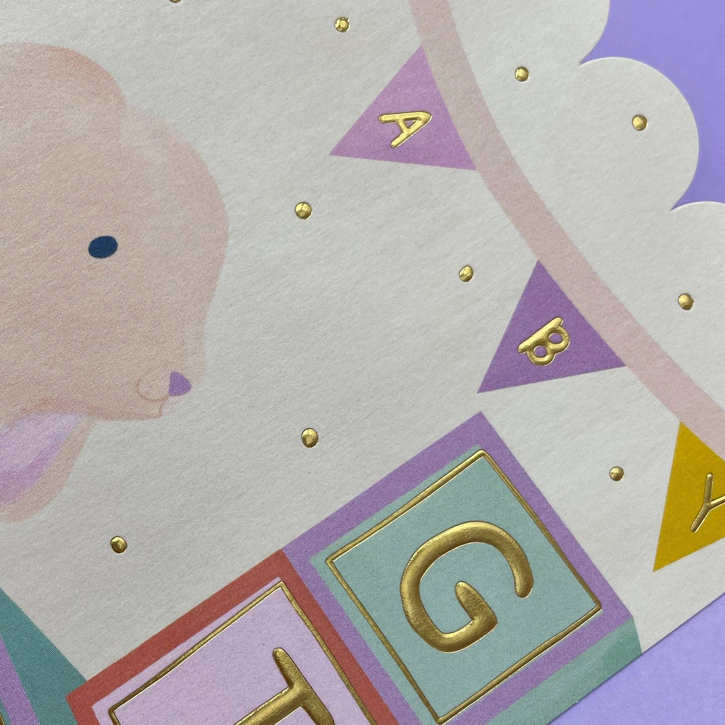 Endearing 'Baby Girl' Baby Card with Rabbit Toy Raspberry Blossom