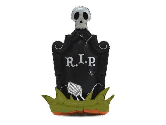 Foil Standing Balloon Tombstone XXL, 74.5x121.5 cm, black (FB427)
