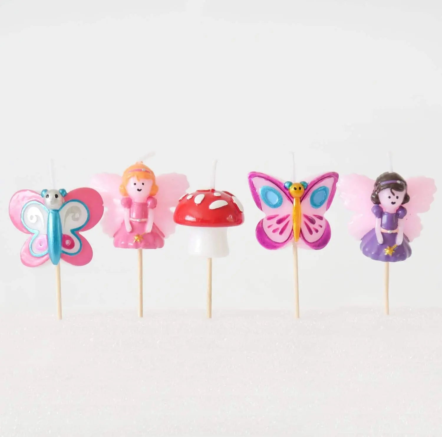 Fairy Cake Candles Smiling Faces