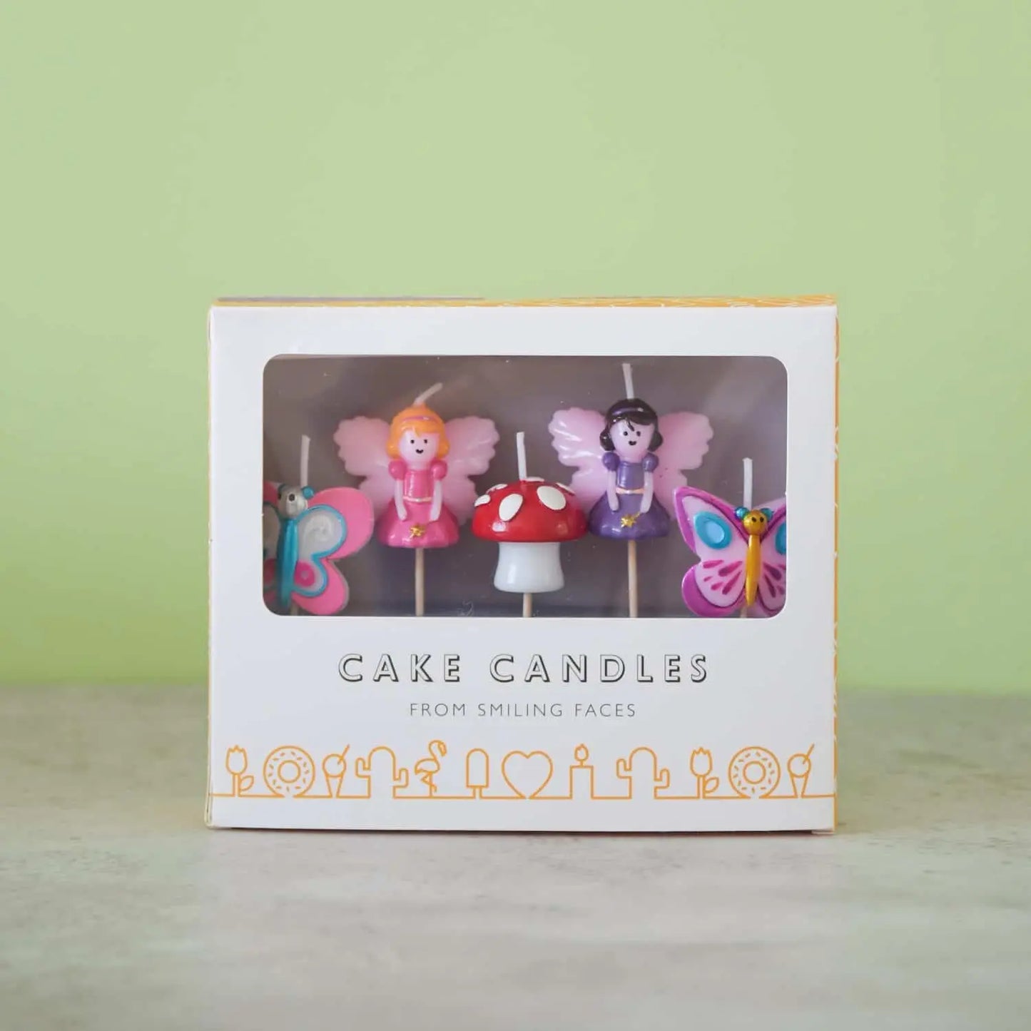 Fairy Cake Candles Smiling Faces