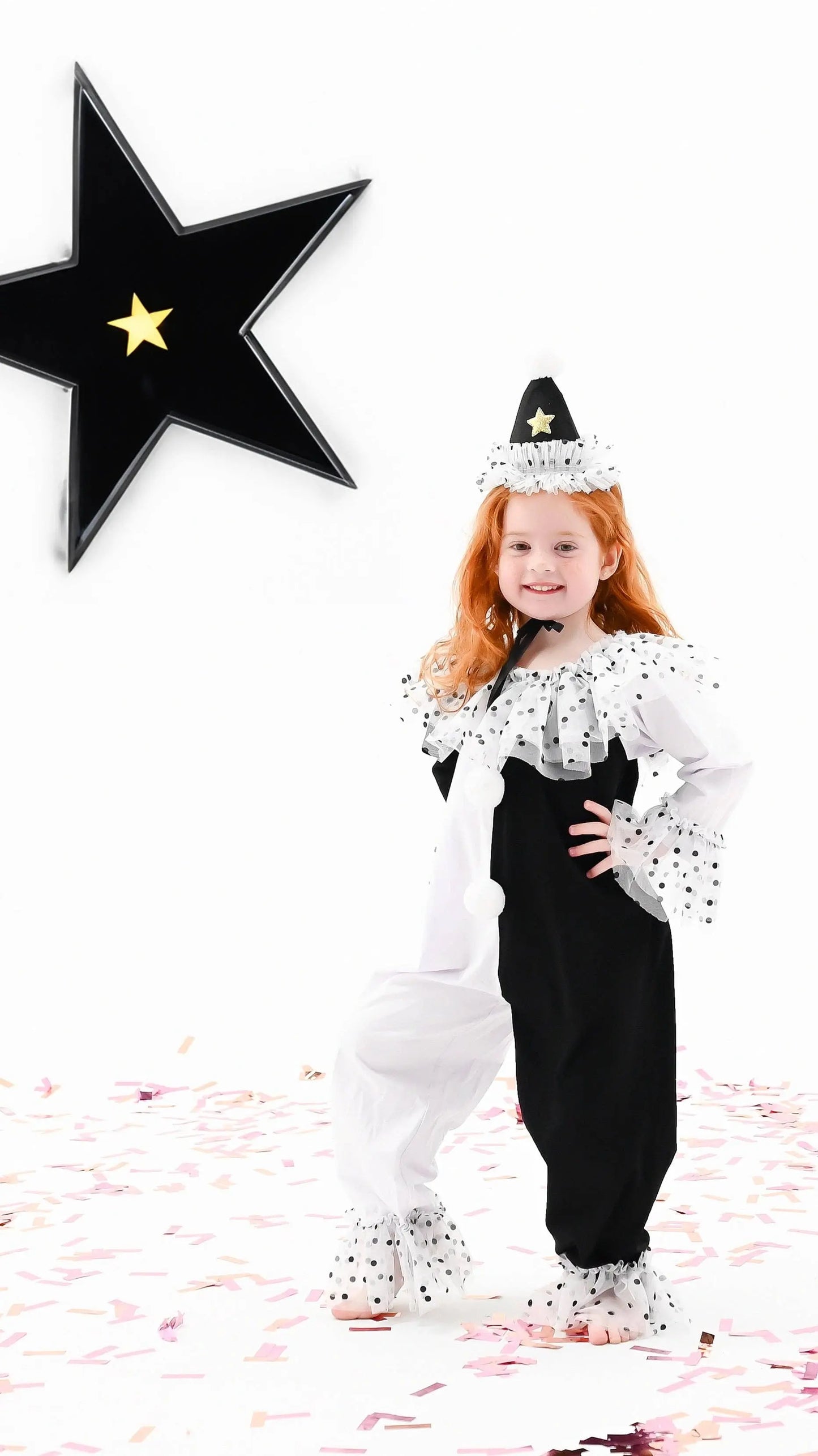 Fancy Shmancy Baby - Black & white clown costume: 4t (ships week 1 of August) Fancy Shmancy Baby