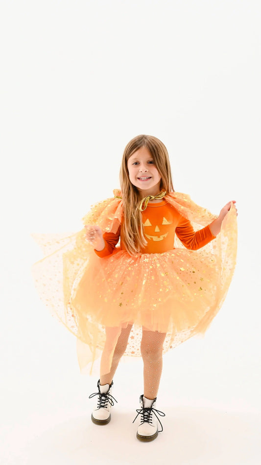 Fancy Shmancy Baby - Orange whimsical pumpkin: 4t (ships week 1 of August) Fancy Shmancy Baby