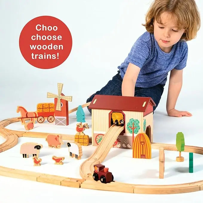 Farmyard Wooden Train Set mentari