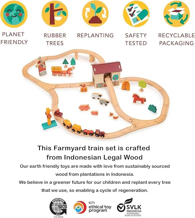 Farmyard Wooden Train Set mentari