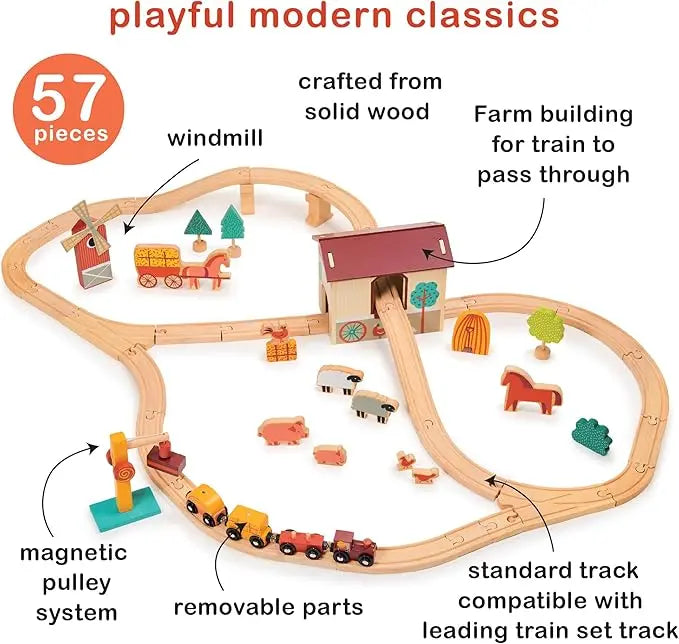 Farmyard Wooden Train Set mentari
