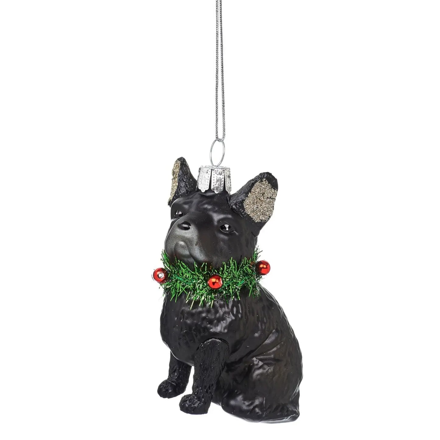 Festive French Bulldog Shaped Bauble Black - SASS & BELLE SASS AND BELLE