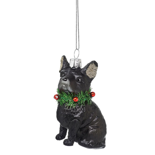 Festive French Bulldog Shaped Bauble Black - SASS & BELLE SASS AND BELLE
