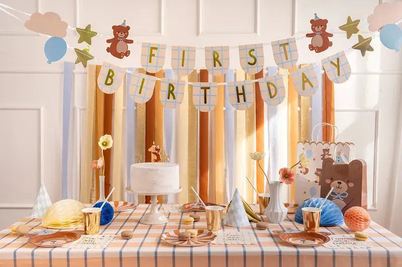 First Birthday Banner with Bears, 2.55 m Partydeco