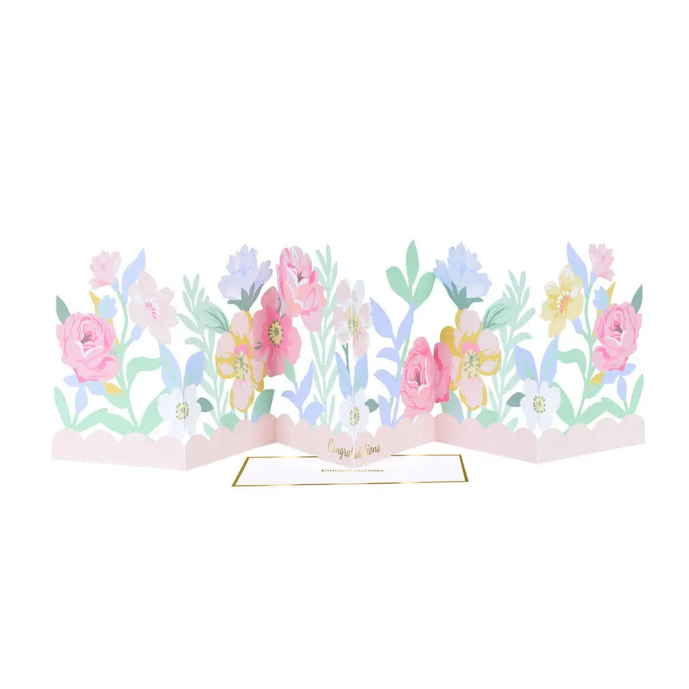 Floral congratulations concertina card Meri Meri