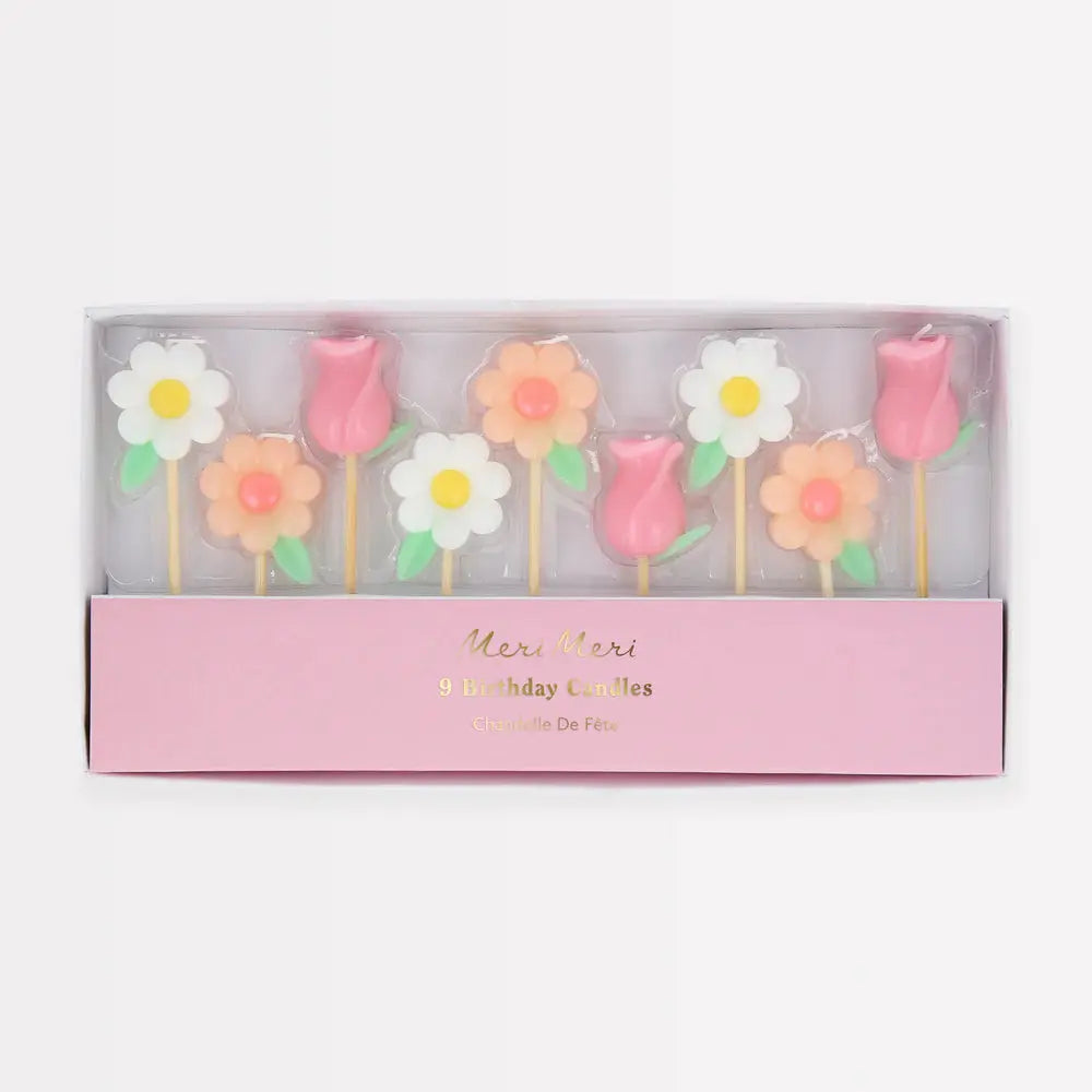 Flower Garden Candles (x9) Meri Meri