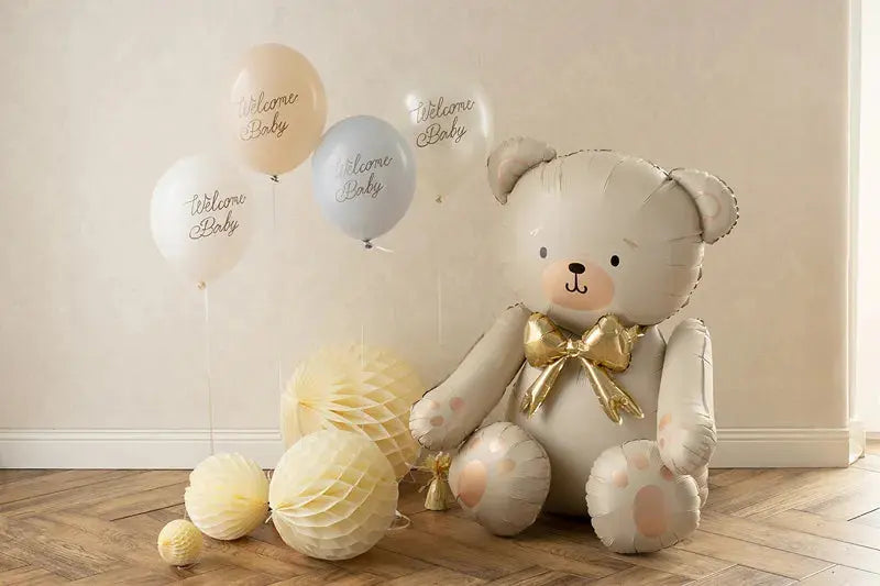Foil Balloon Bear, 75x84 cm, cream Partydeco